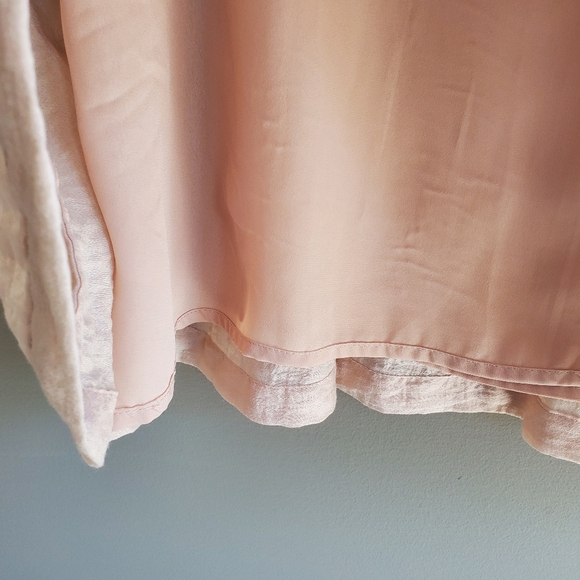 eri + ali Anthropologie Mirana Lace Tier Swing Dress Long Sleeve In Nude Size S - Picture 8 of 10